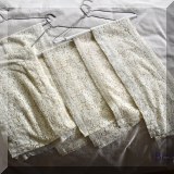 N12. Lot of 4 lace curtains with ties - $30 